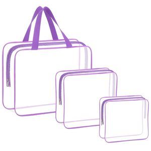 3-piece Large Clear Travel Bags For Toiletries, Waterproof Transparent Pvc🙈